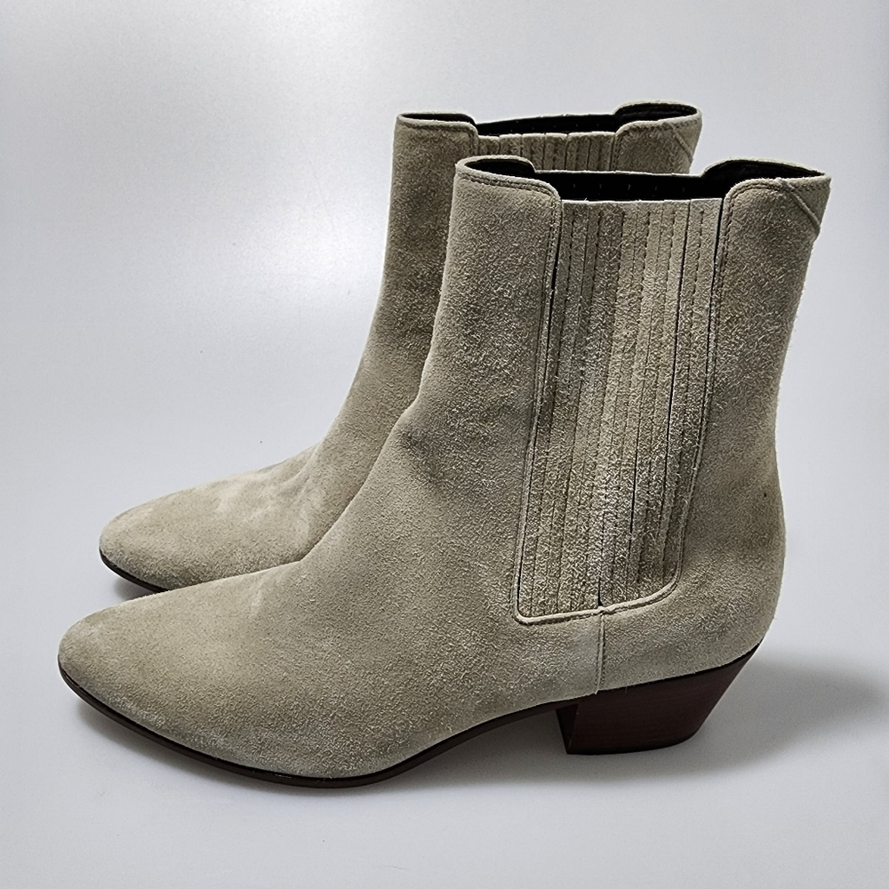 Saint Laurent West 45 Suede Boots Light Grey Women’s EU 37/US 7 $895 - Picture 3 of 9